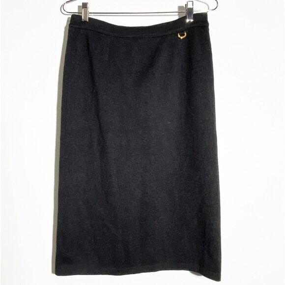 Vintage Burberry Wool Knit Skirt Dark Grey size 42 - Picture 1 of 5